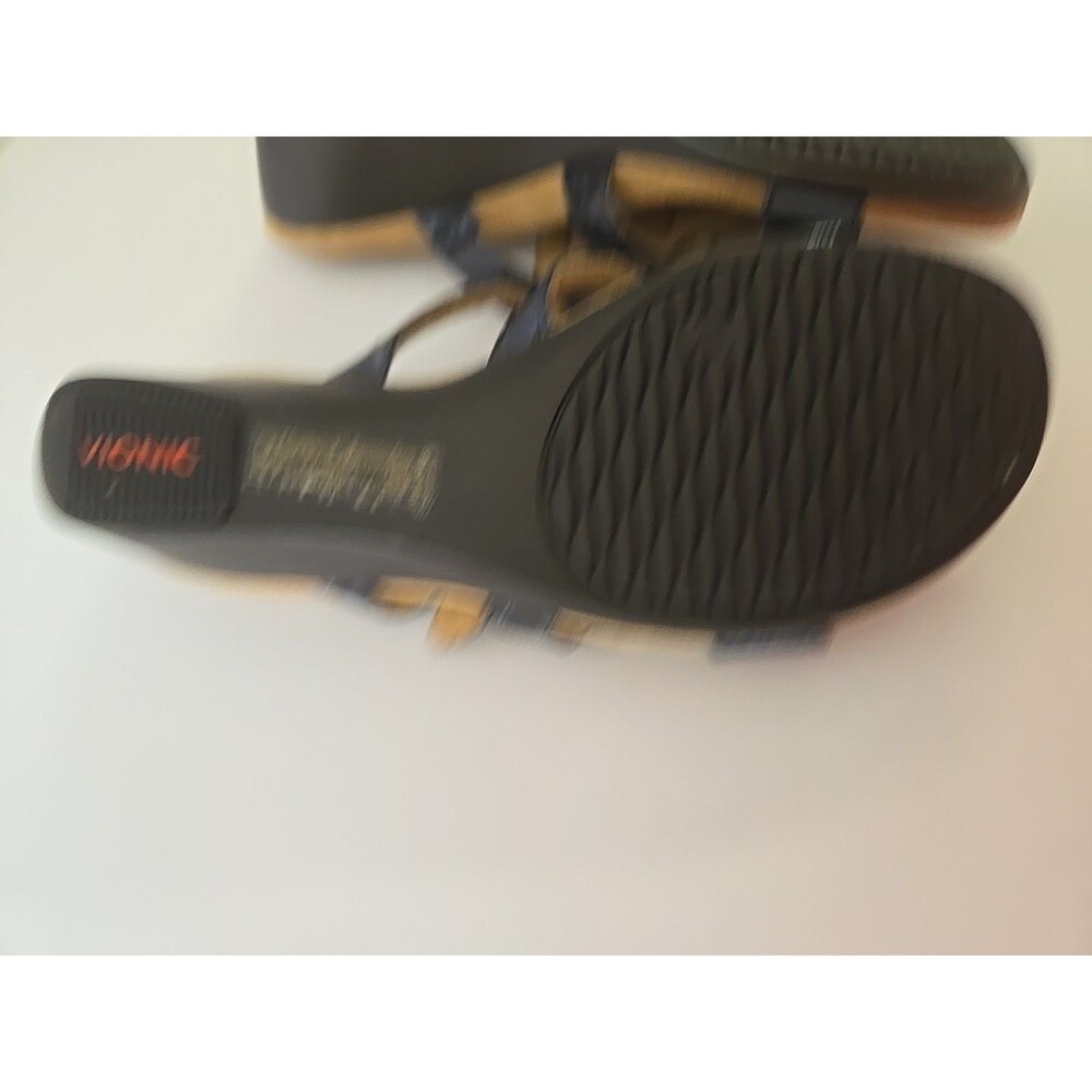 Vionic Women's 381 Park Radia Navy Blue Cork Wedge Sandals Shoes Size 6 M EUC - Picture 7 of 15